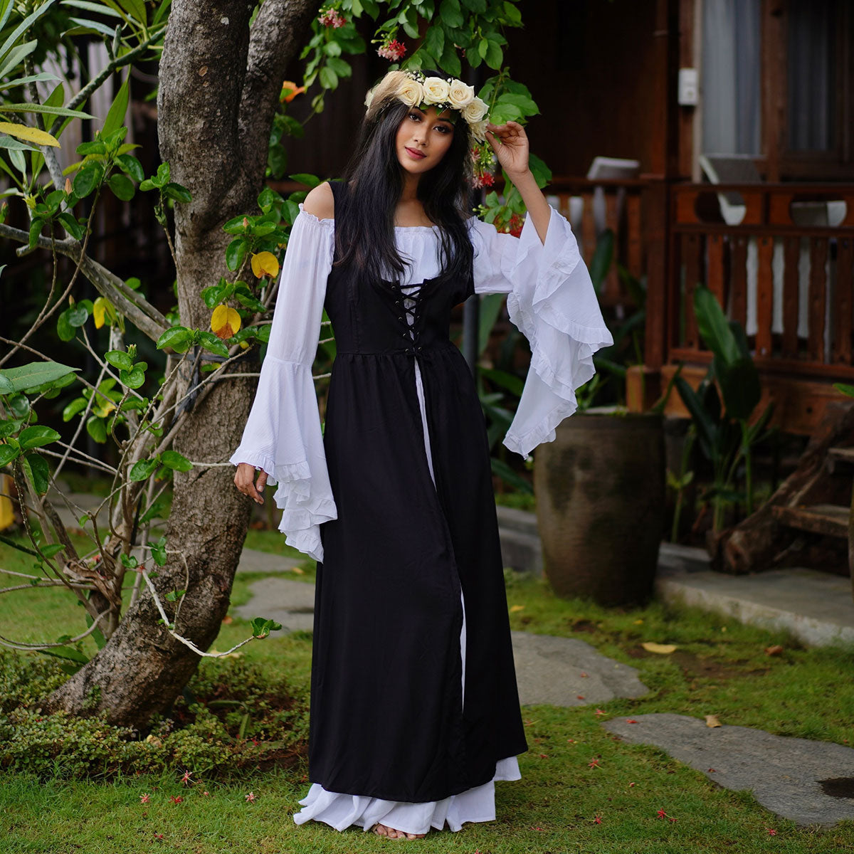 Sariah Corset Vest and Peasant Renaissance Dress