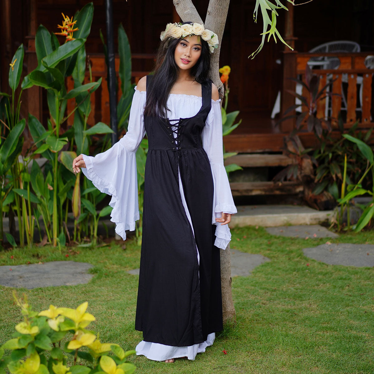 Sariah Corset Vest and Peasant Renaissance Dress