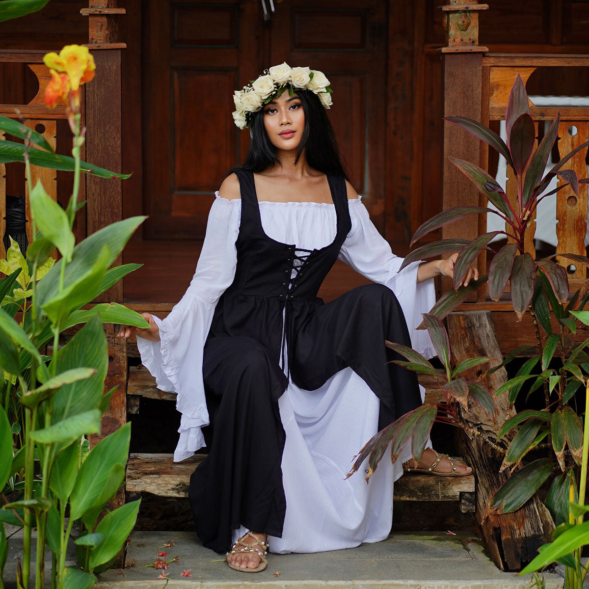 Sariah Corset Vest and Peasant Renaissance Dress