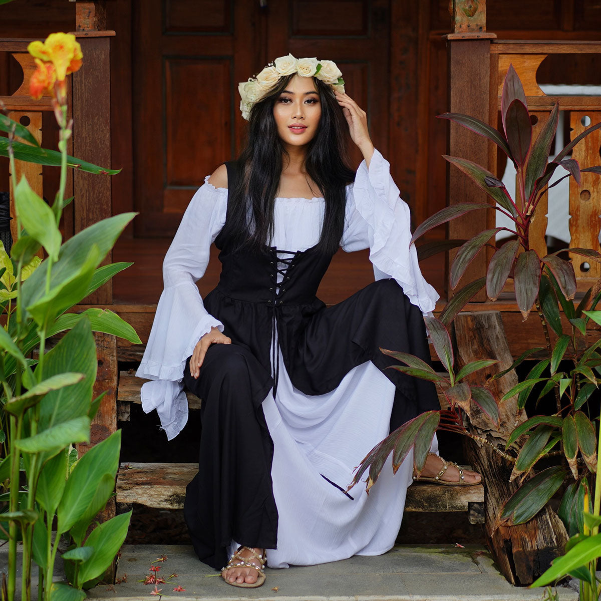 Sariah Corset Vest and Peasant Renaissance Dress