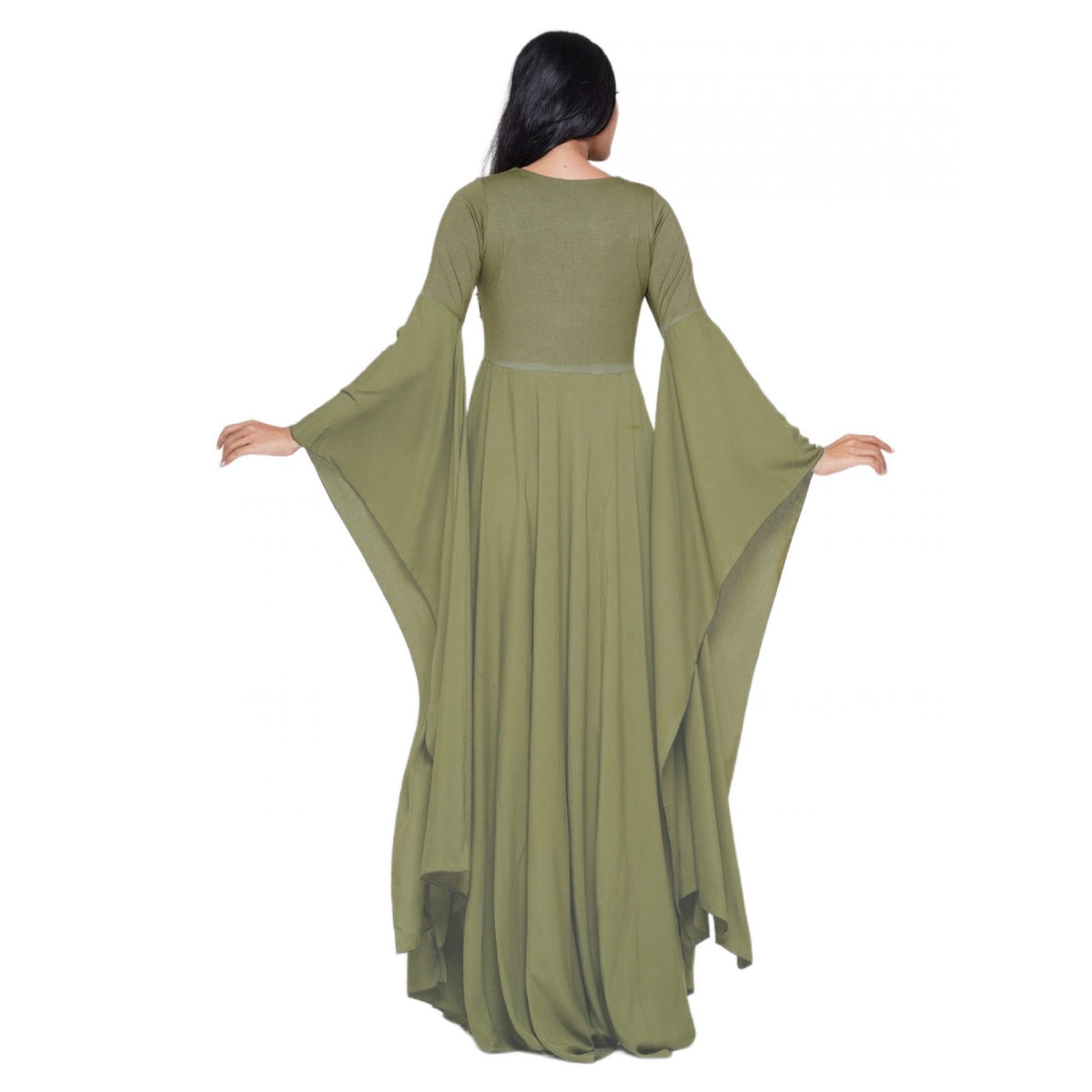Emely Flowing Sleeve Lace Up Ties Renaissance Maxi Dress
