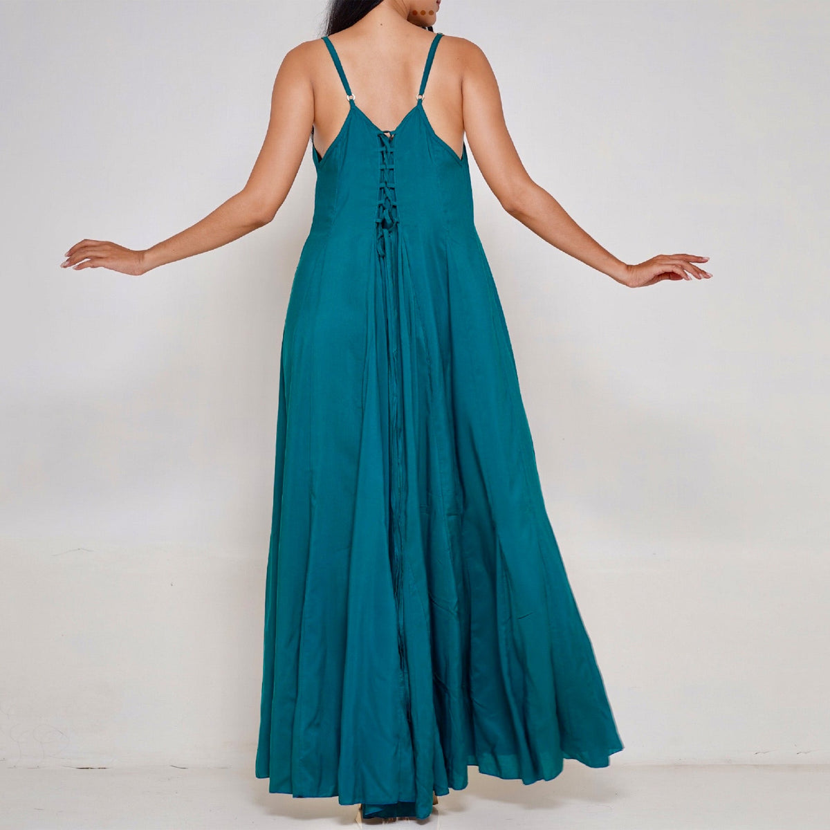 Maliyah Spaghetti Strap A Line Vintage Maxi Dress