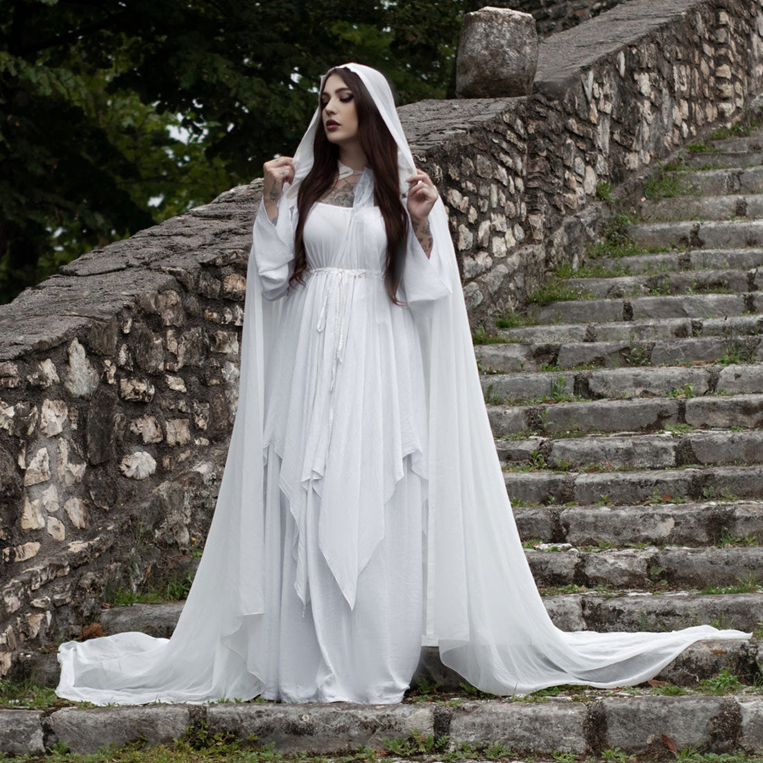 Maren Renaissance Layered Empire Waist Wedding Maxi Dress