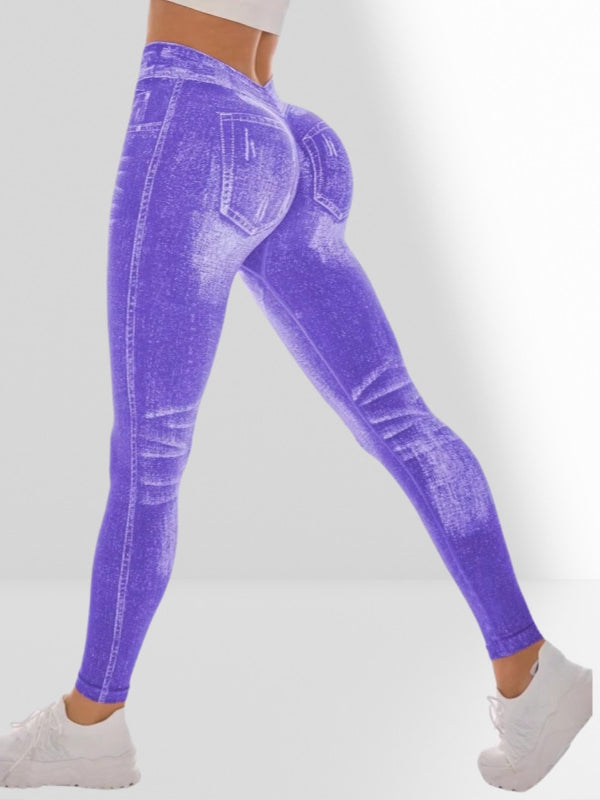 Deep V Back Denim Scrunch Bum Shorts