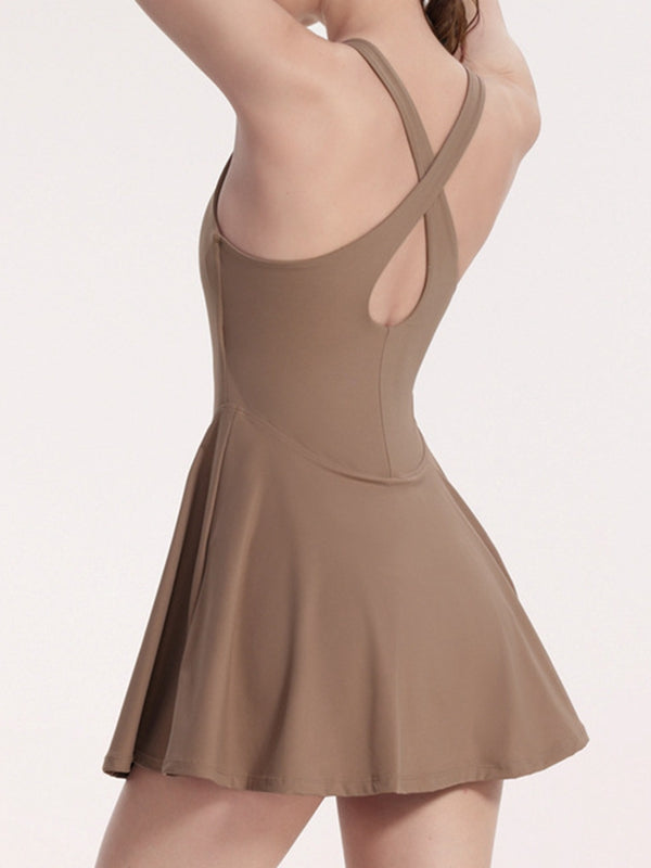 Cross Back 2 In 1 Anti-glare Quick-dry Dress