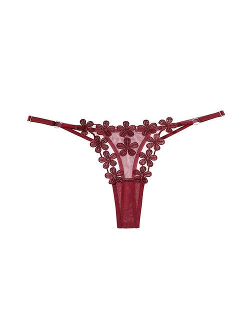 Lace Flower T-back Panties