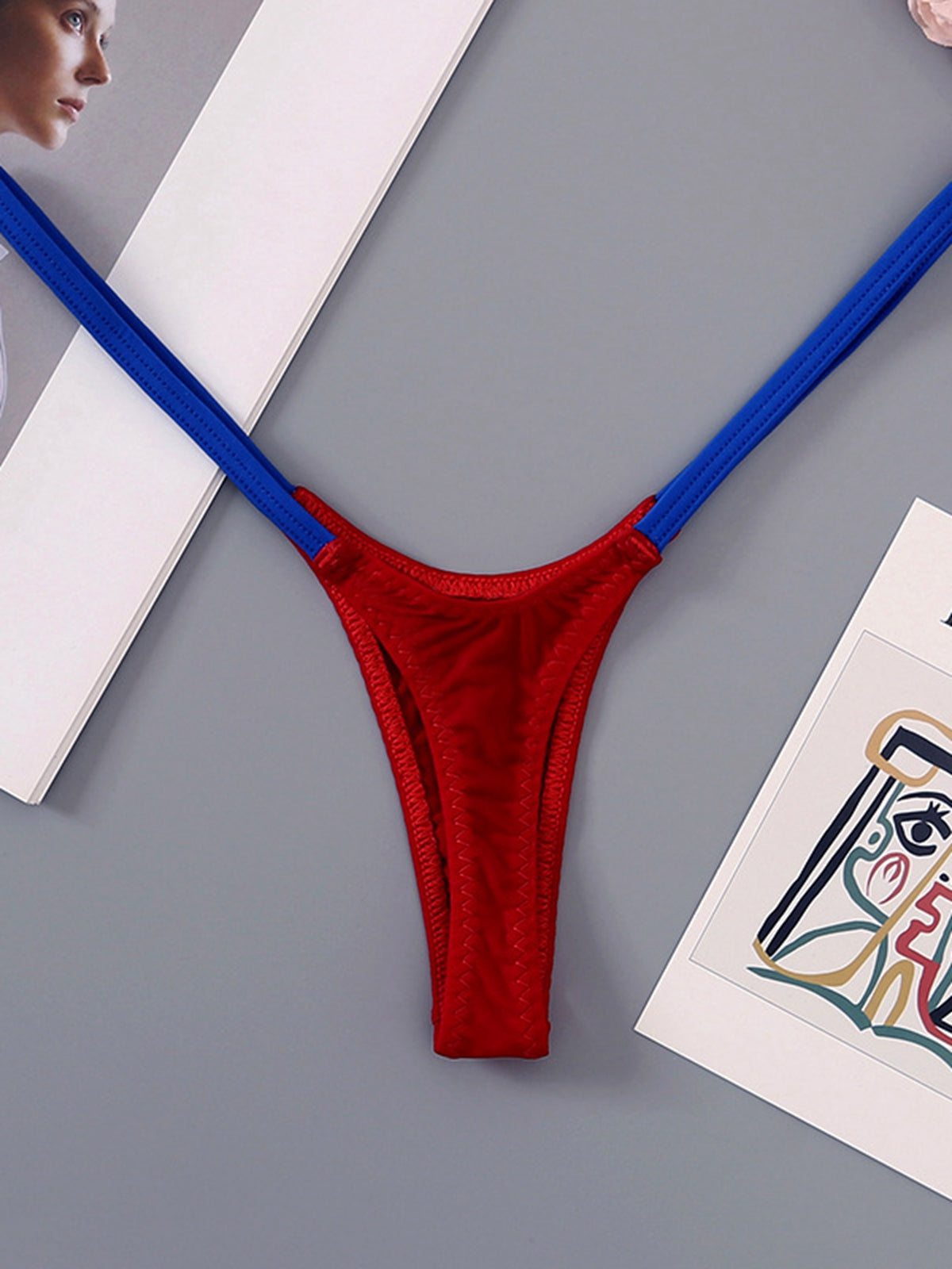 Contrast Color T-back Panties