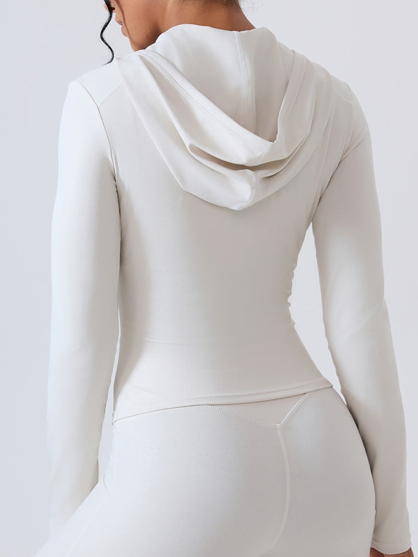 Faux Leather Zipper With Hat Jacket