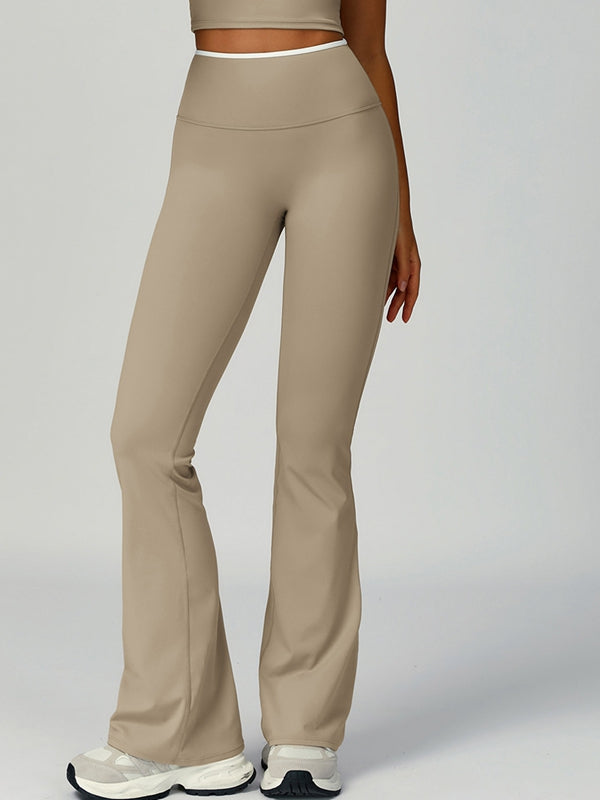 Contrast Color Stripe High-rise Flare Leggings