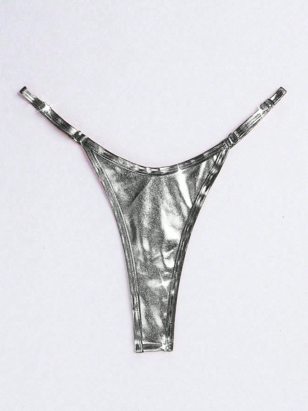Glossy PU T-back Panties