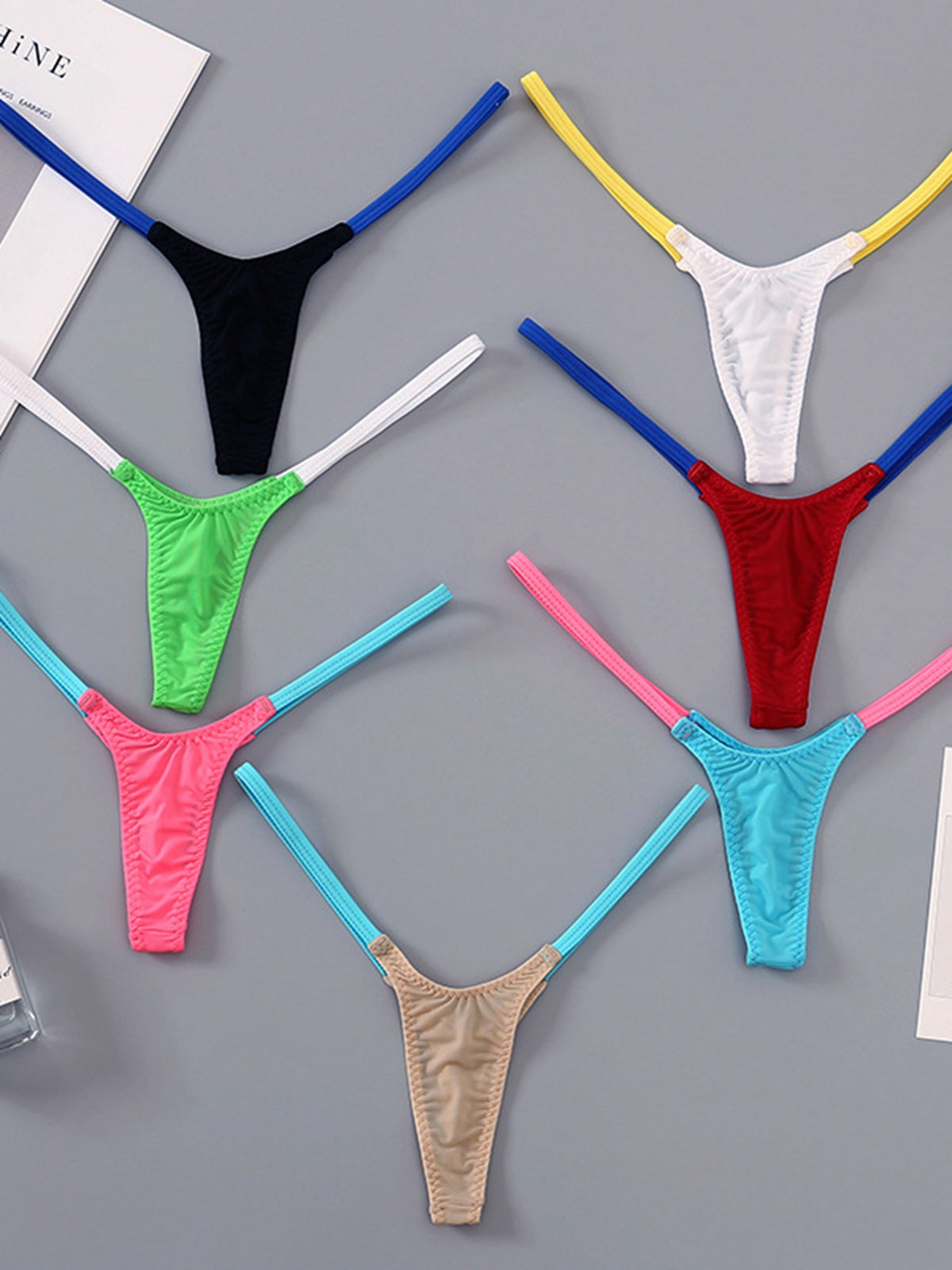 Contrast Color T-back Panties