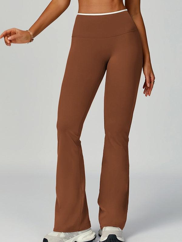Contrast Color Stripe High-rise Flare Leggings