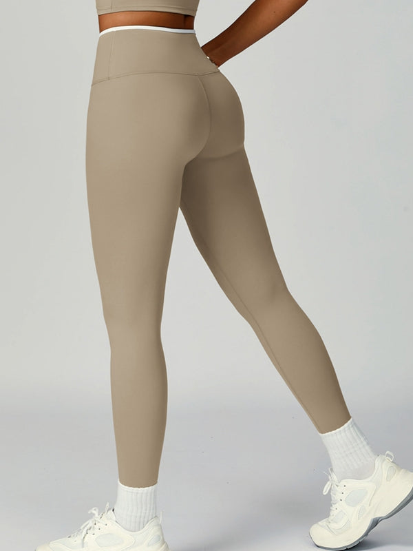Contrast Color Stripe High-rise Flare Leggings