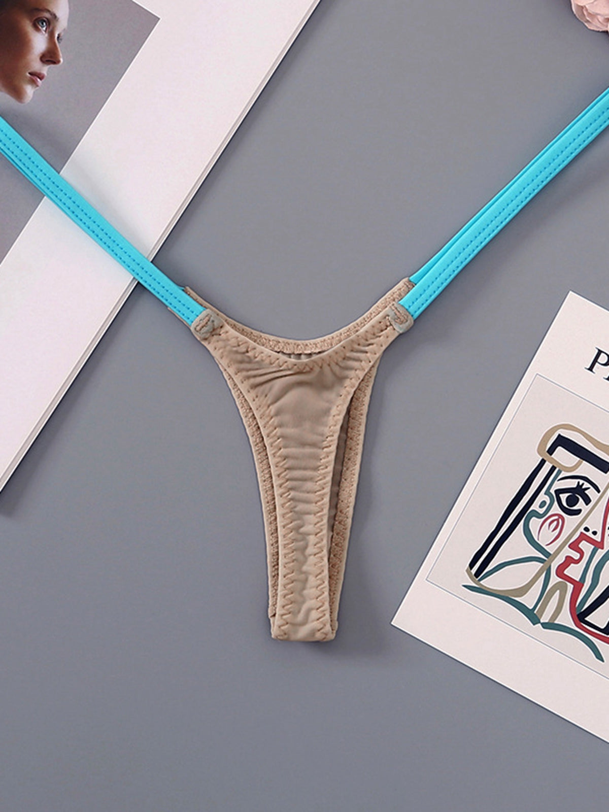 Contrast Color T-back Panties