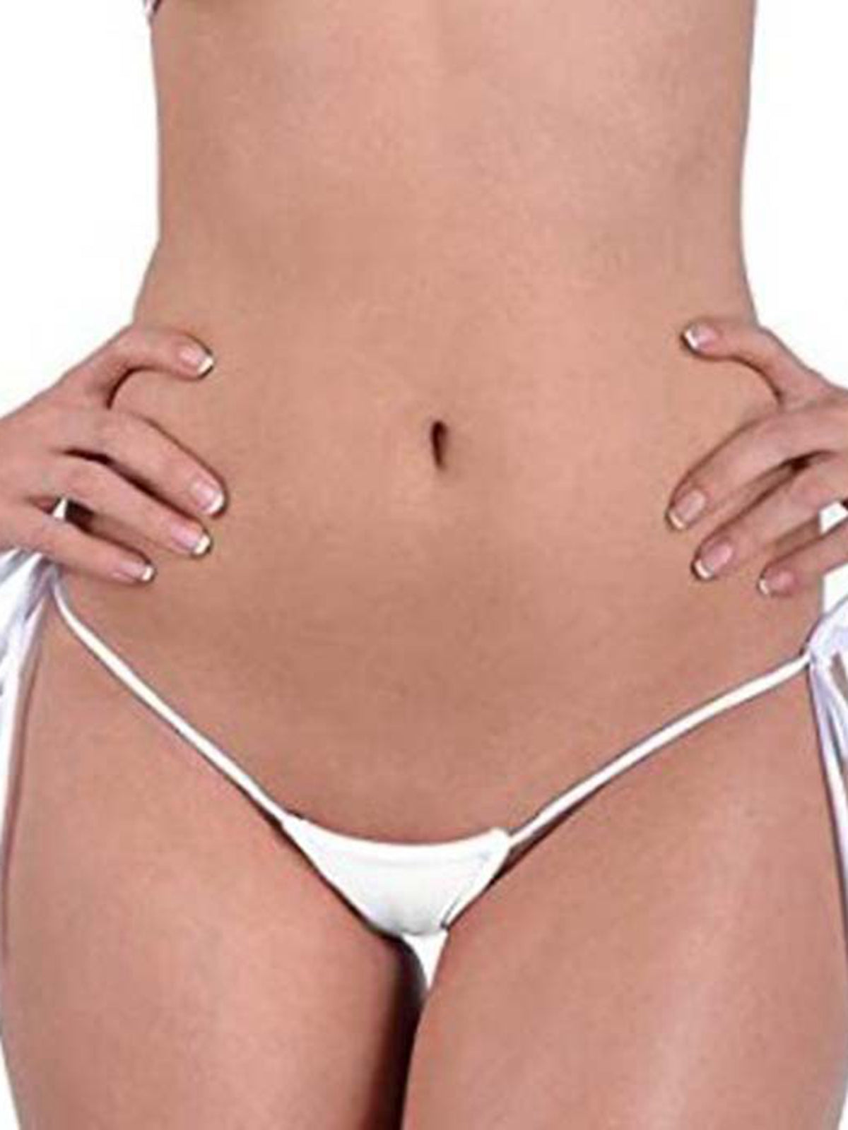 Contrast Color Lace-up T-back Panties