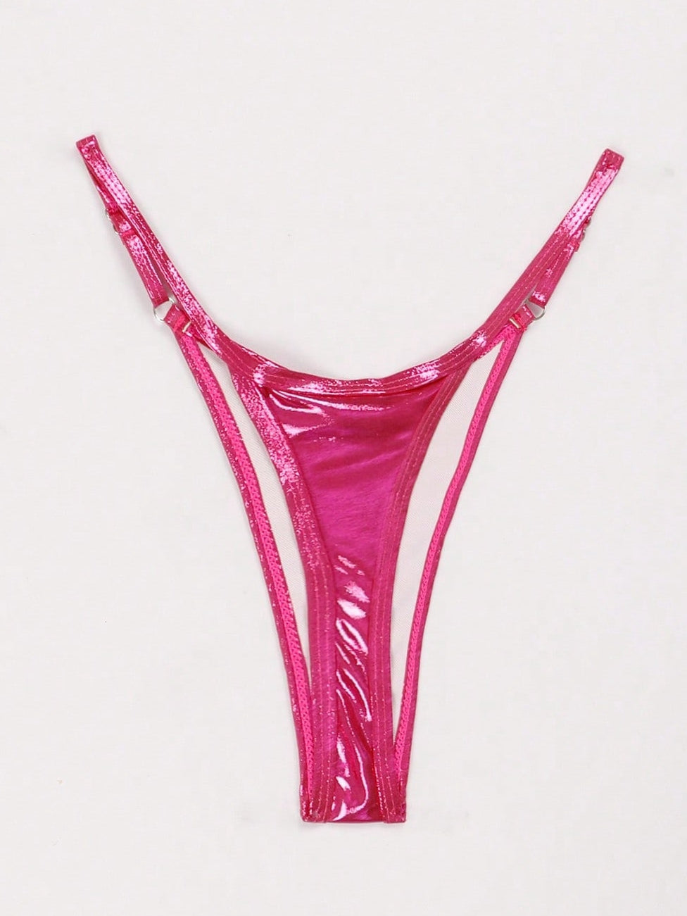 Glossy PU T-back Panties