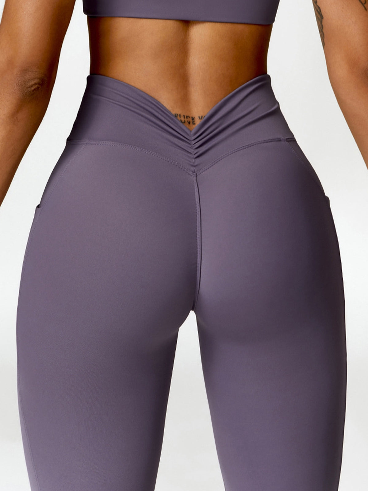 Deep V Back Pocket Leggings