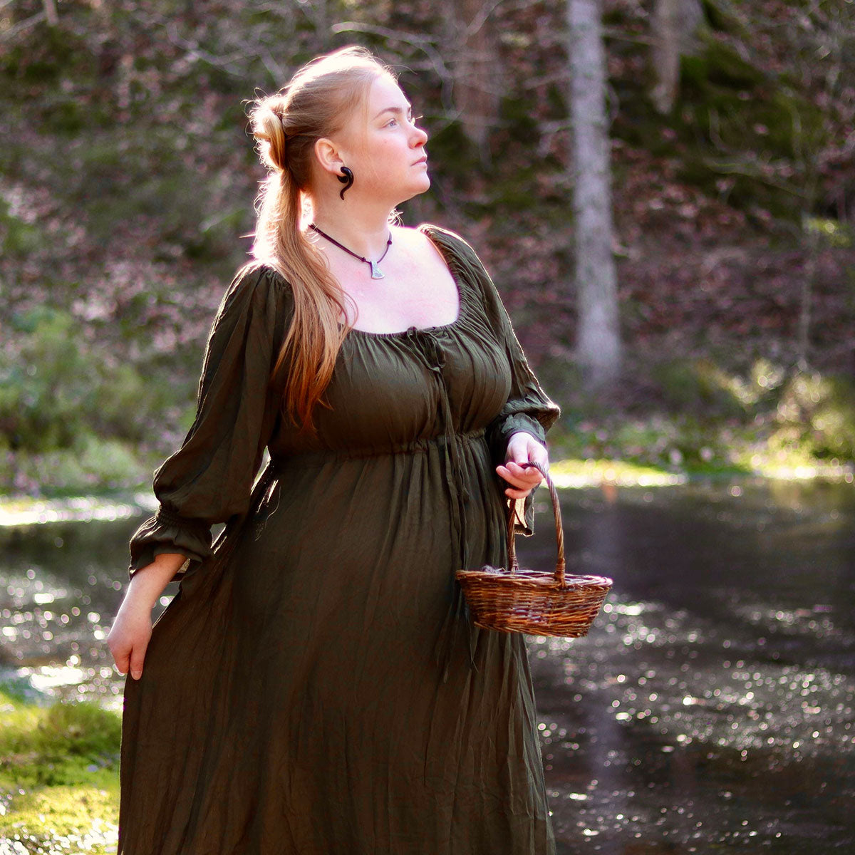 Julie Crinkle Rayon Empire Maxi Long Dress
