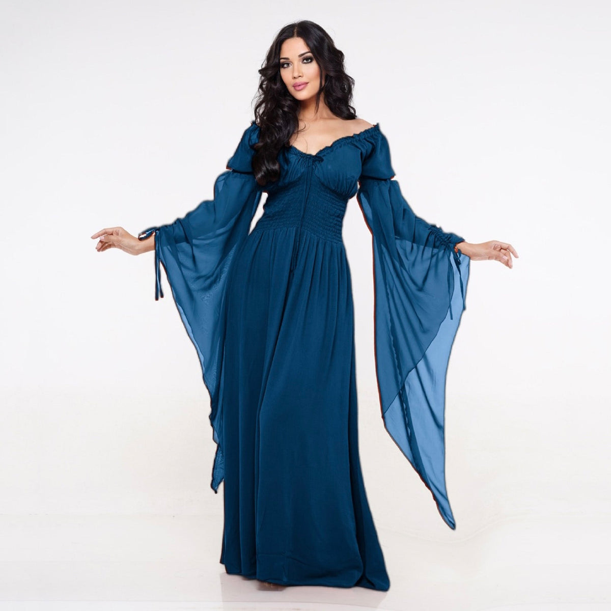 Helena Renaissance Flowing Sleeve Romantic Maxi Dress