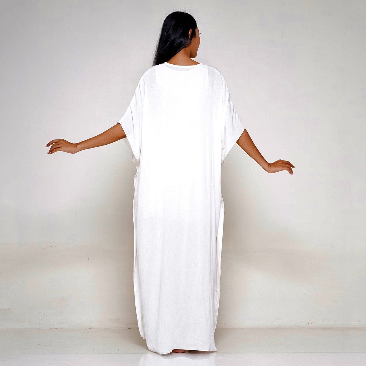 Maddison V Neck Tie front Kaftan Maxi Dress