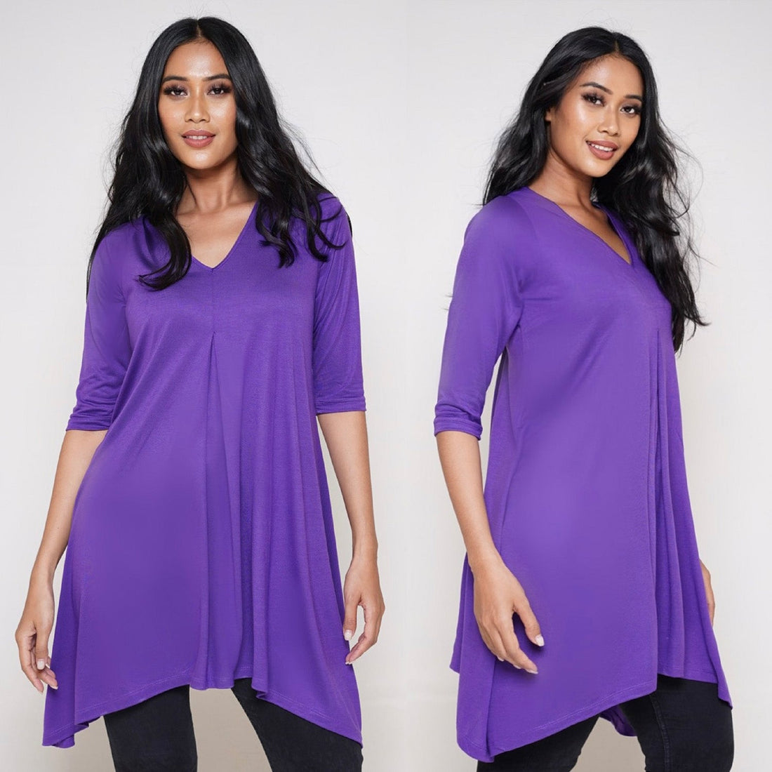 April Stretch Jersey A Line Bohemian Blouse