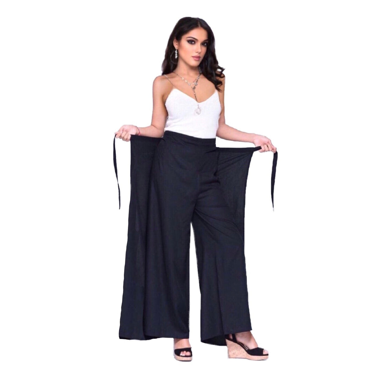 Nicole  Wrap Tie Boho Palazzo Wide Leg Pant