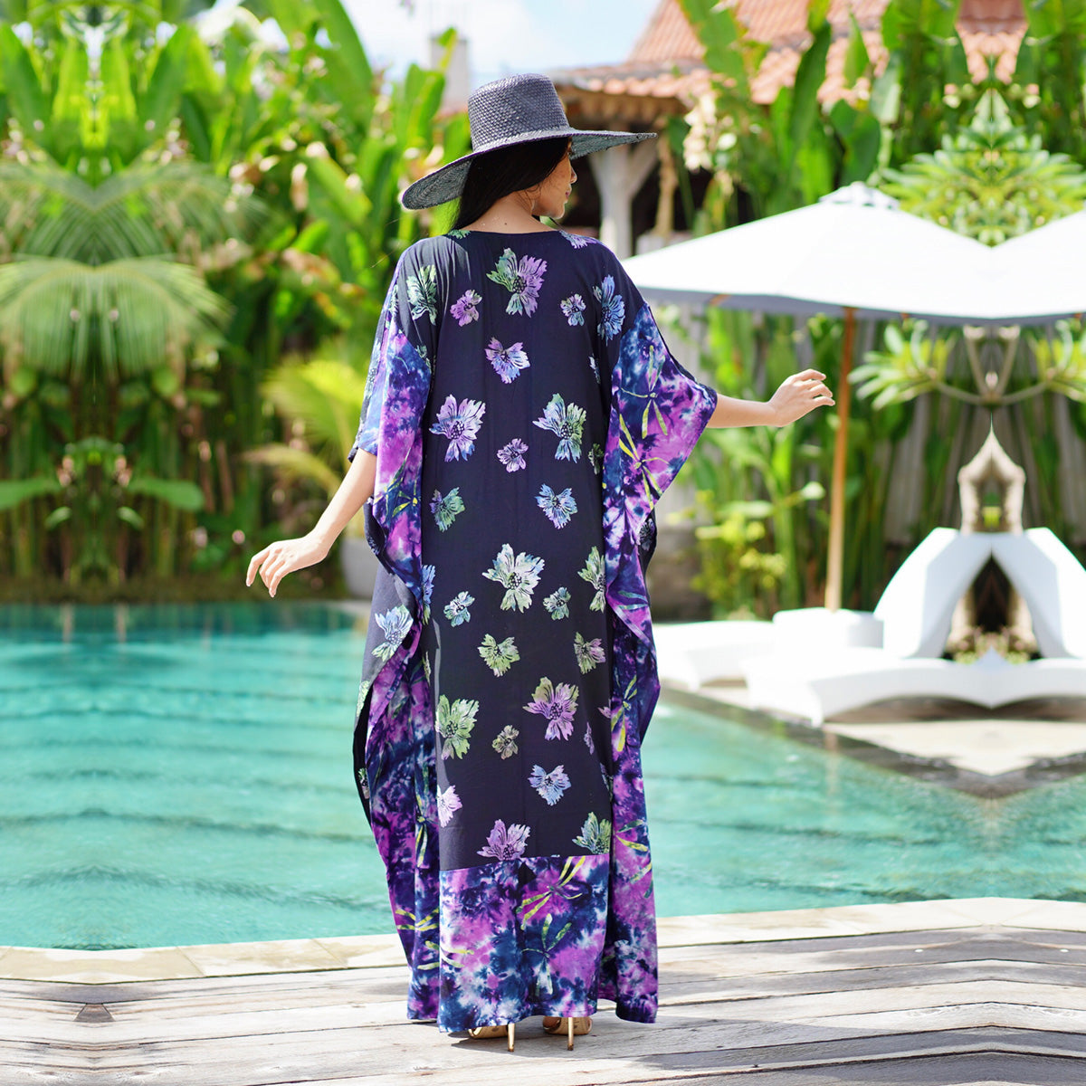 Kyleigh Boho Bali Batik Caftan Maxi Dress