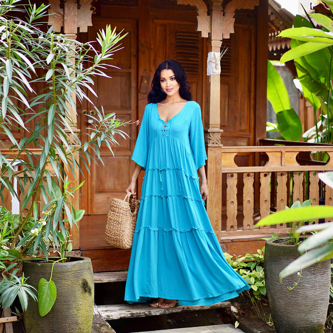 Zoya Bohemian Cottagecore Maxi Dress