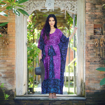 Kyleigh Boho Bali Batik Caftan Maxi Dress
