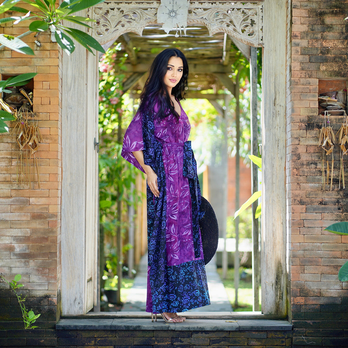Kyleigh Boho Bali Batik Caftan Maxi Dress