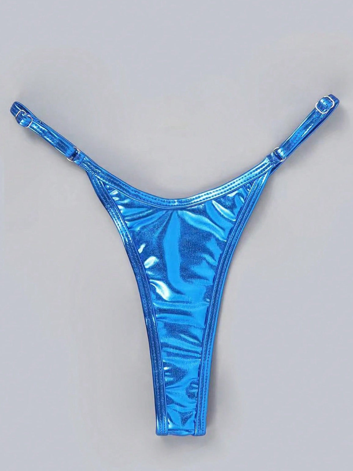 Glossy PU T-back Panties