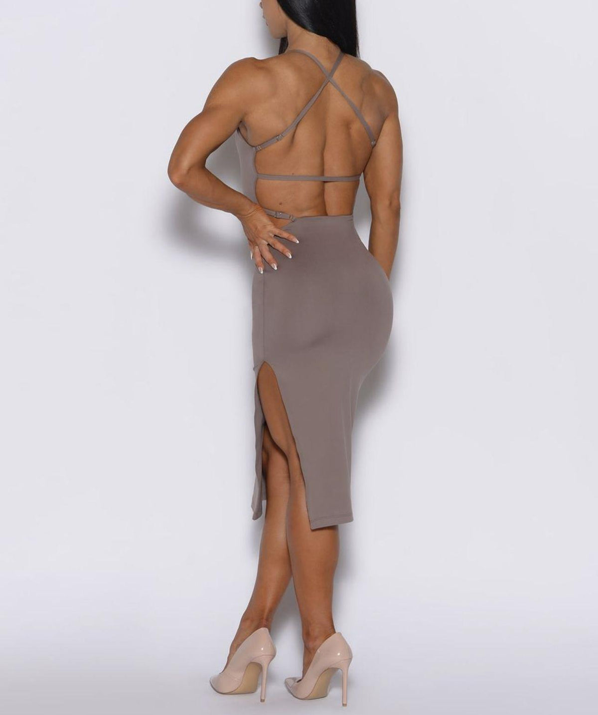 Cross Back Split Dress