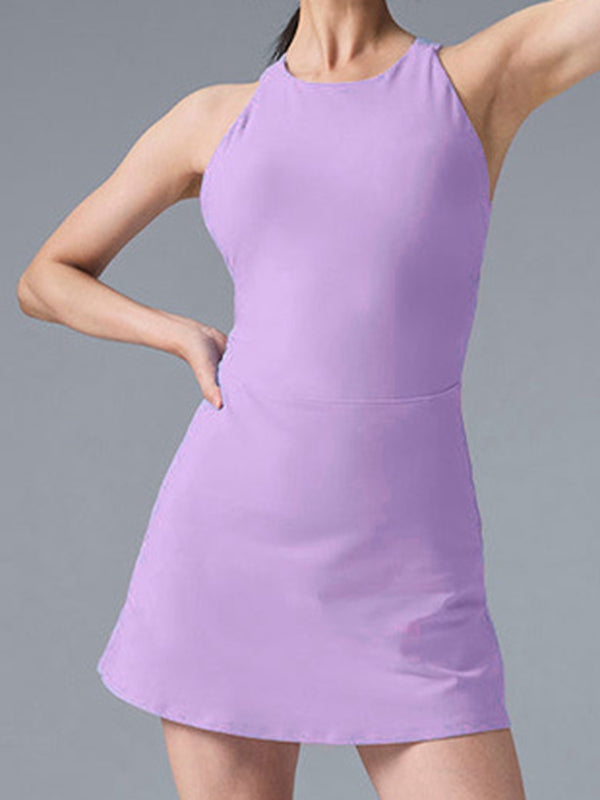 Cross Back Hollow Out Quick-dry Dress