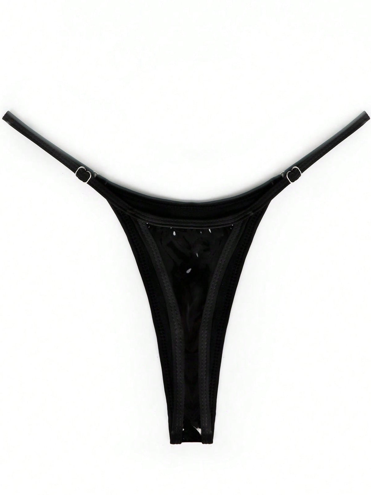 Glossy PU T-back Panties