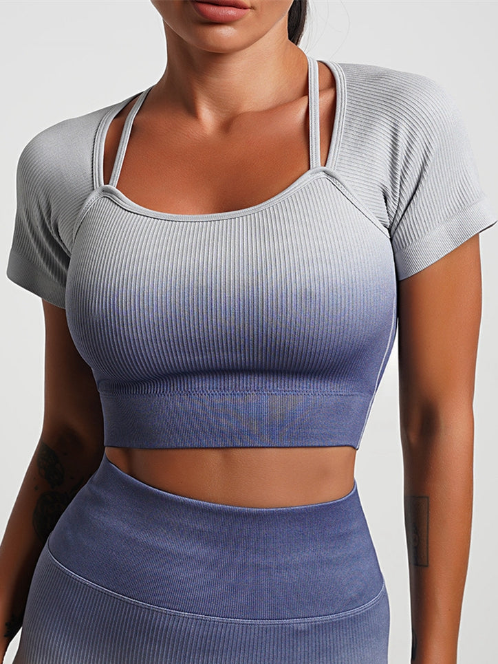 Fantasy Ombre Ribbed Short Sleeves