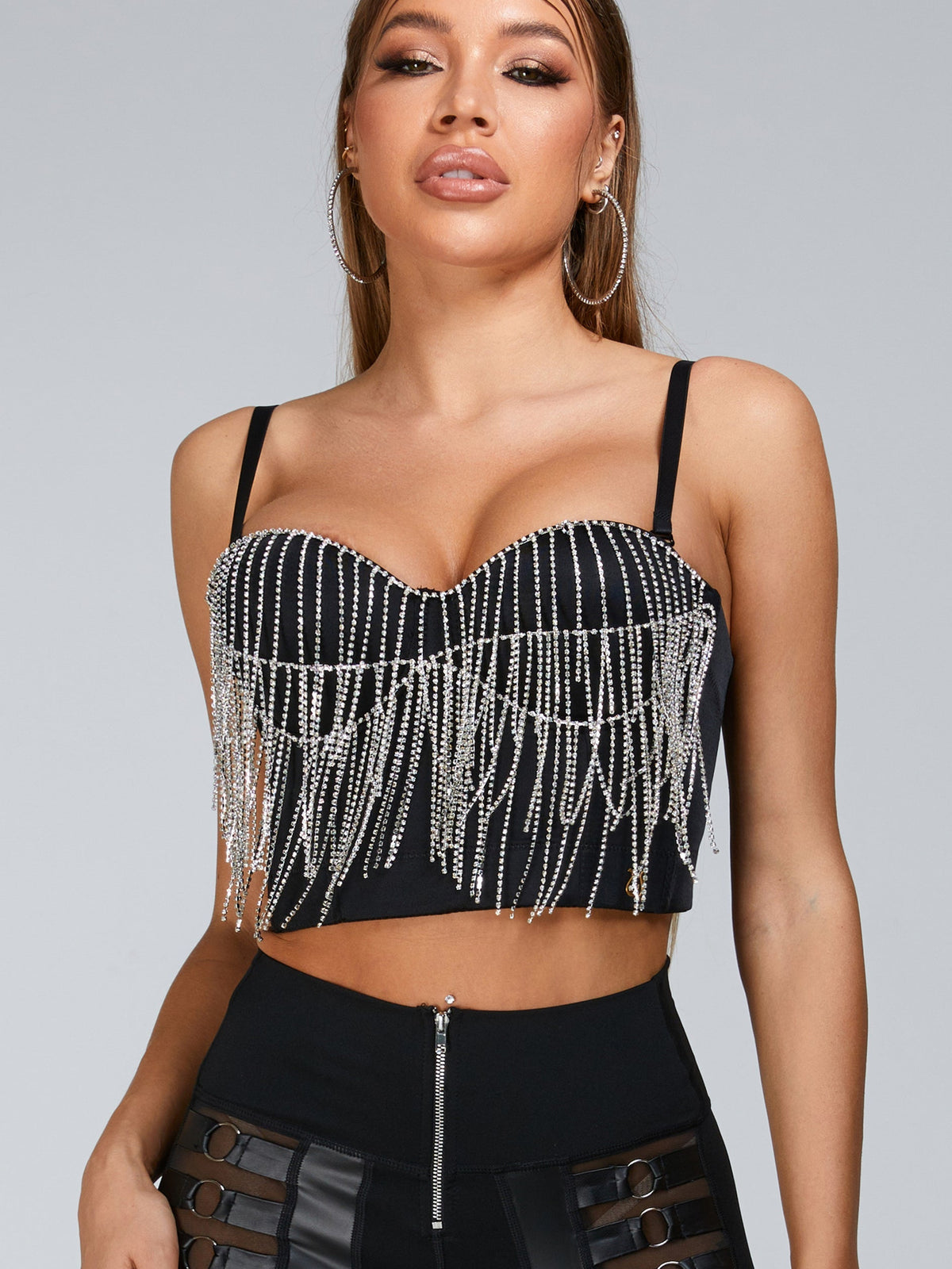 Beading Tassel Corset Sports Bras