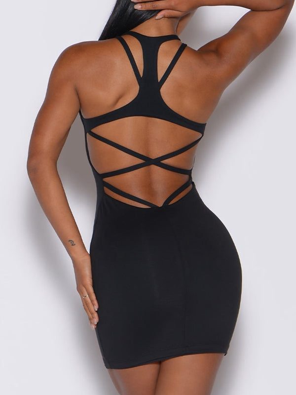 Cross Back Quick-dry Dress