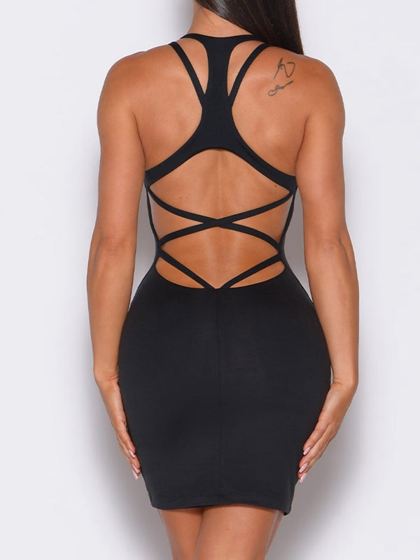Cross Back Quick-dry Dress