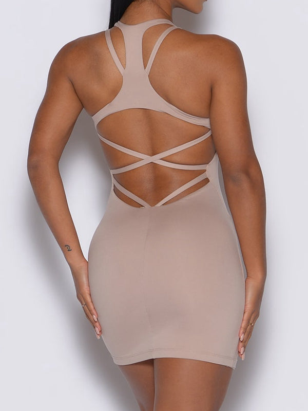 Cross Back Quick-dry Dress