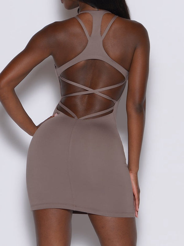 Cross Back Quick-dry Dress
