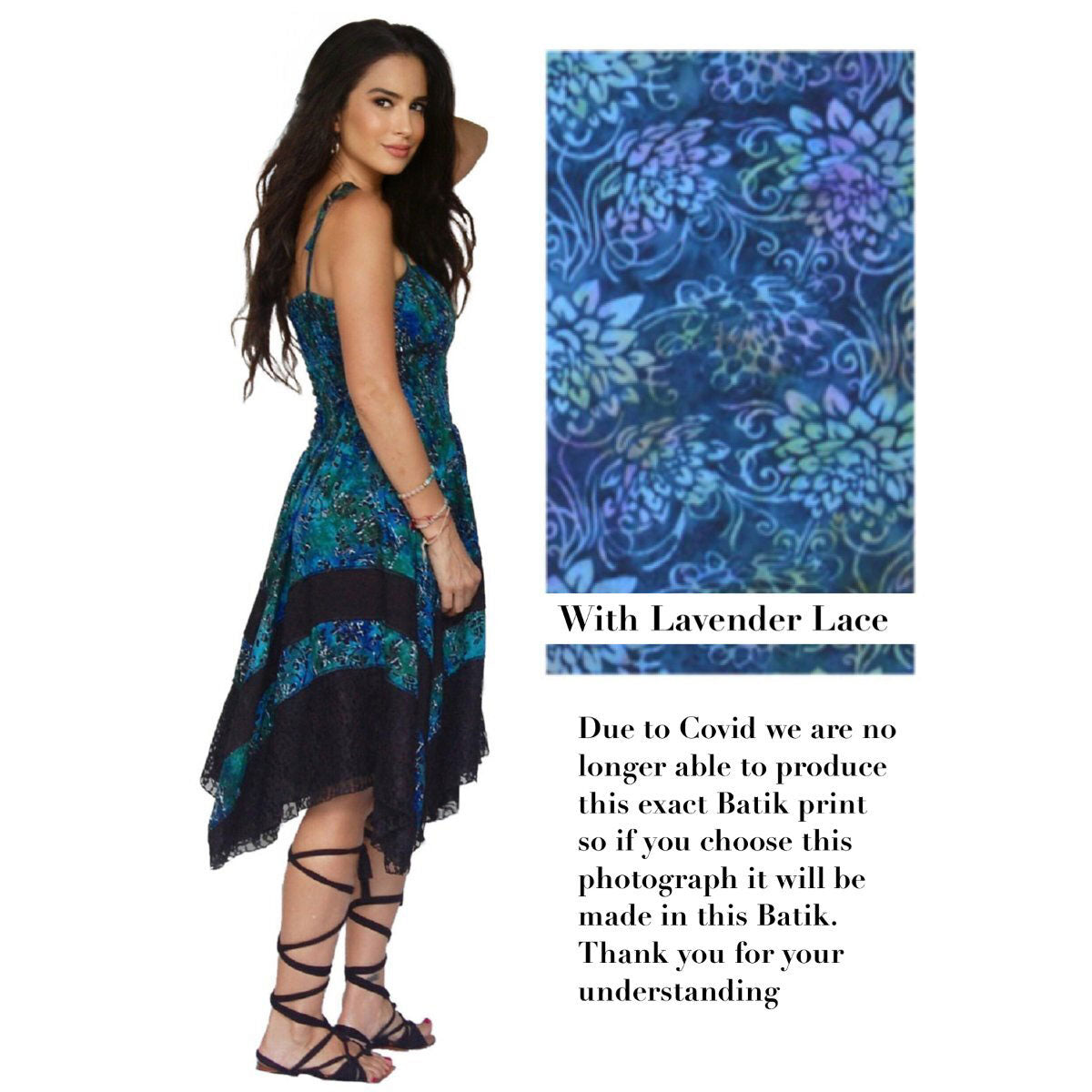 Imani Asymmetrical Batik Combination Lace Short Dress