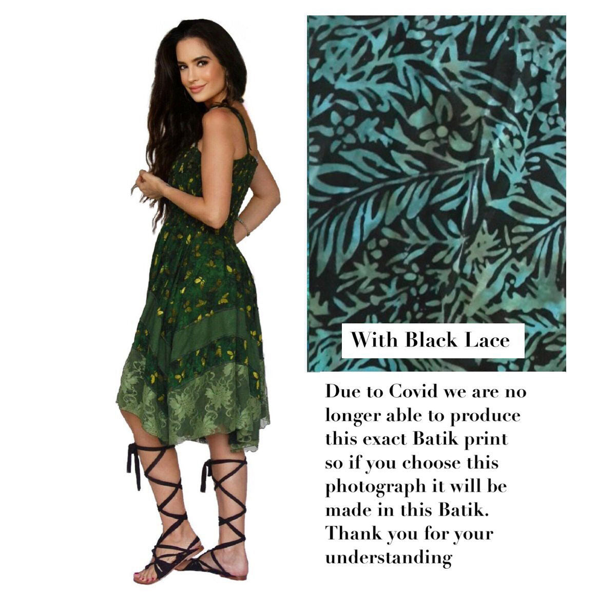 Imani Asymmetrical Batik Combination Lace Short Dress