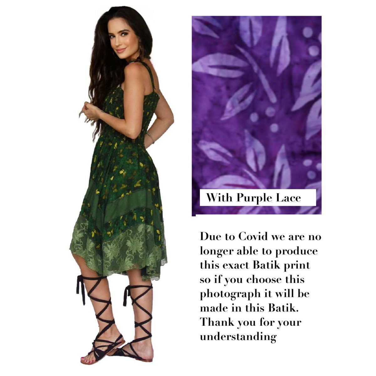 Imani Asymmetrical Batik Combination Lace Short Dress