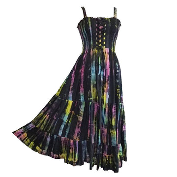Penelope Batik Tie Dye Smocked Croset Maxi Sundress