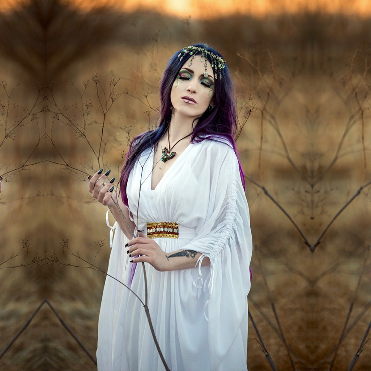 Aliyah Gorgeous Goddess Gown Butterfly Art Dress