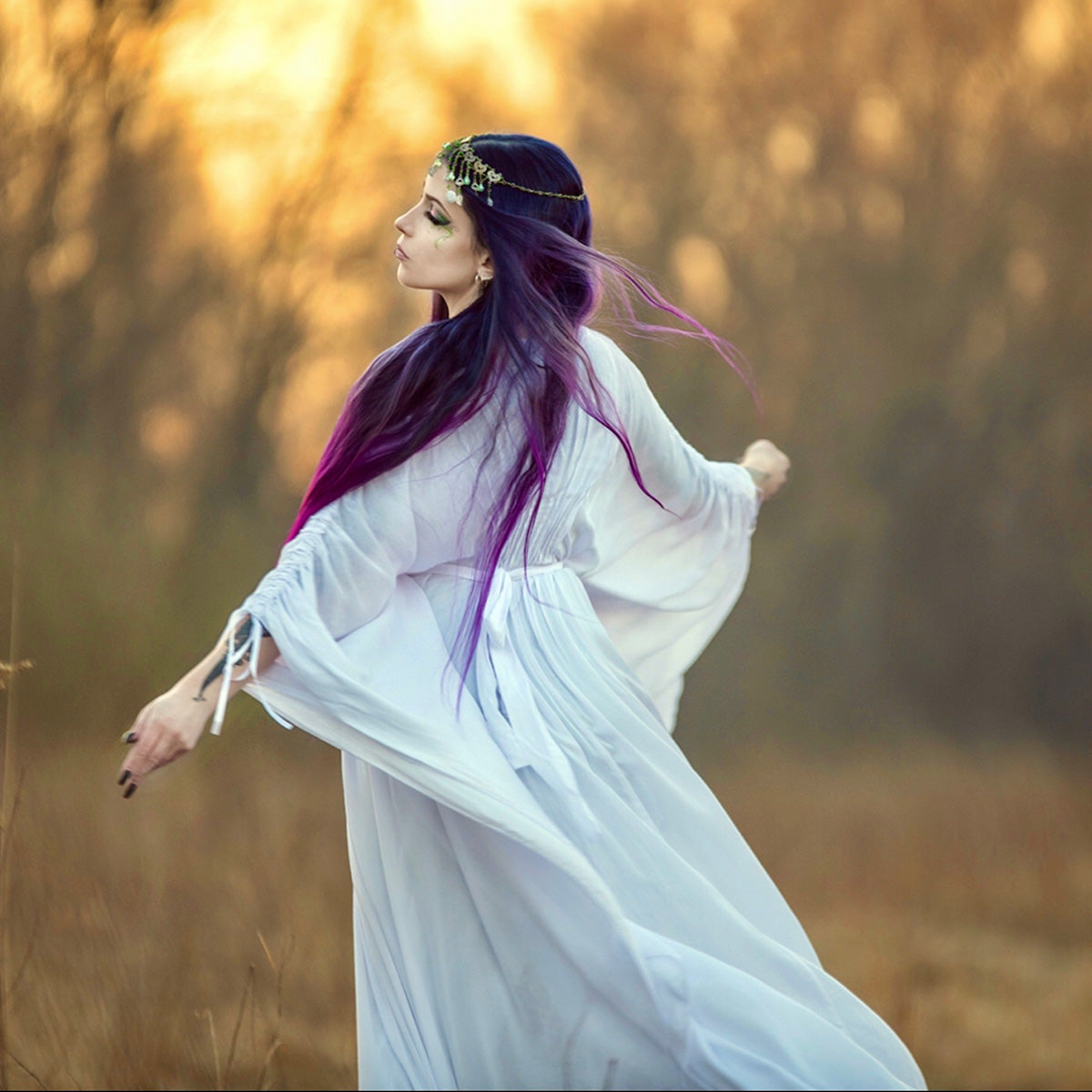 Aliyah Gorgeous Goddess Gown Butterfly Art Dress