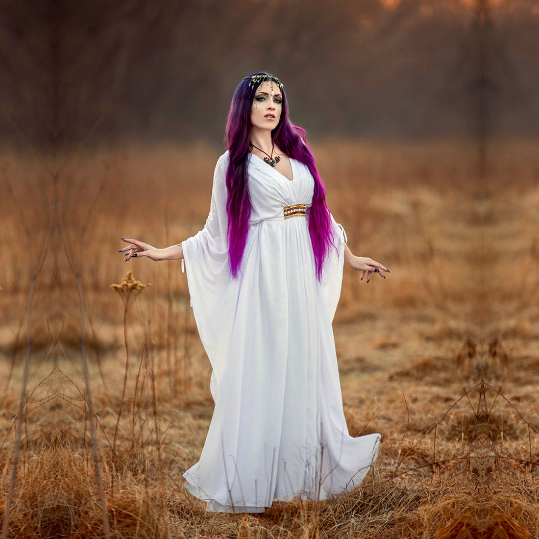 Aliyah Gorgeous Goddess Gown Butterfly Art Dress
