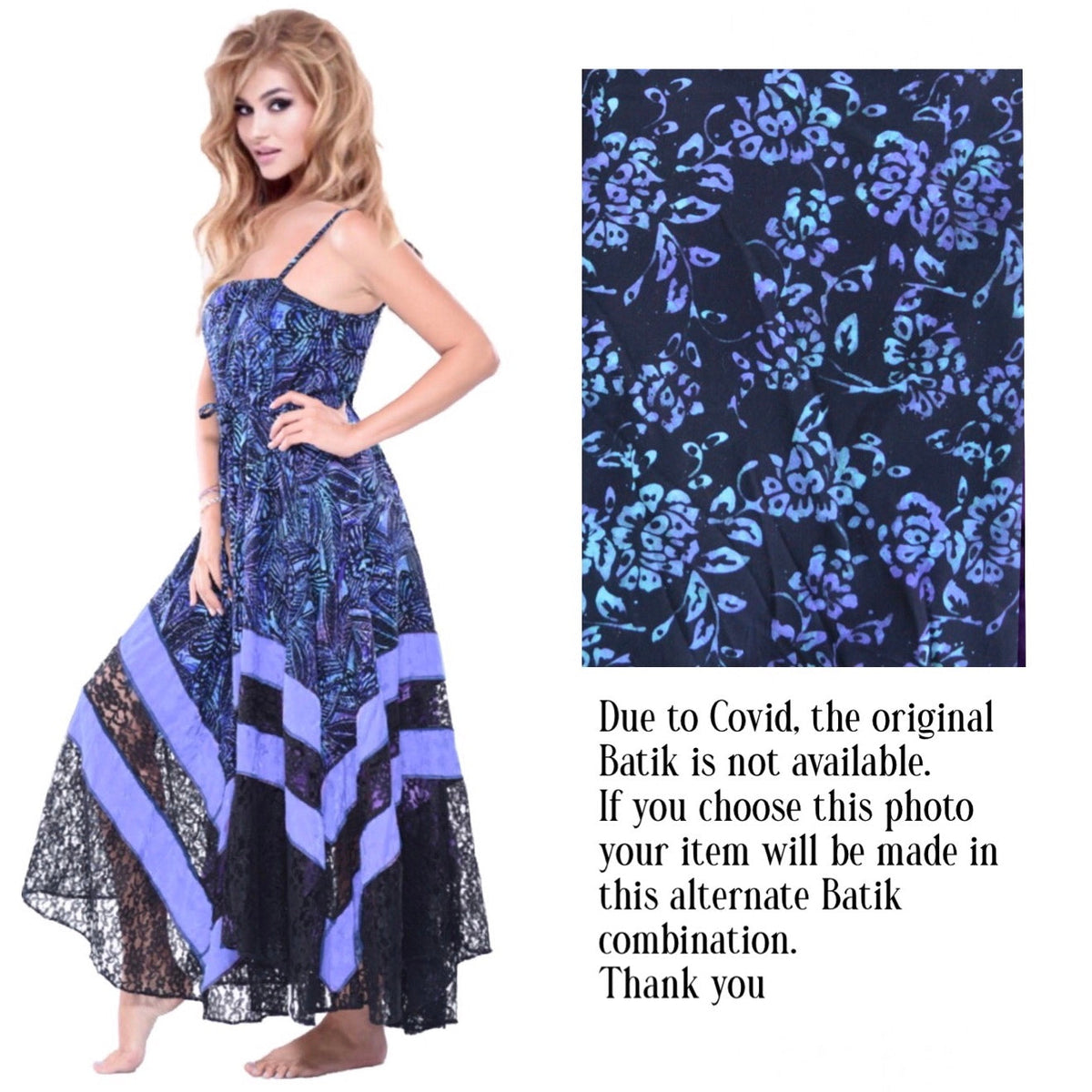 Ryleigh Beautiful Boho Batik Lace Maxi Dress