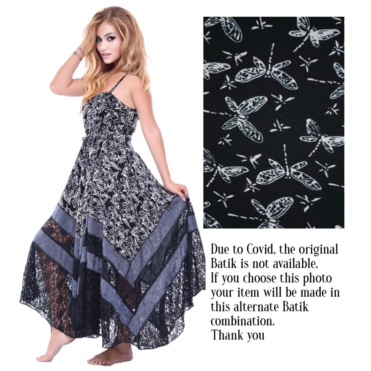 Ryleigh Beautiful Boho Batik Lace Maxi Dress