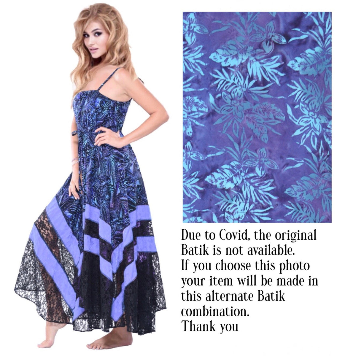 Ryleigh Beautiful Boho Batik Lace Maxi Dress